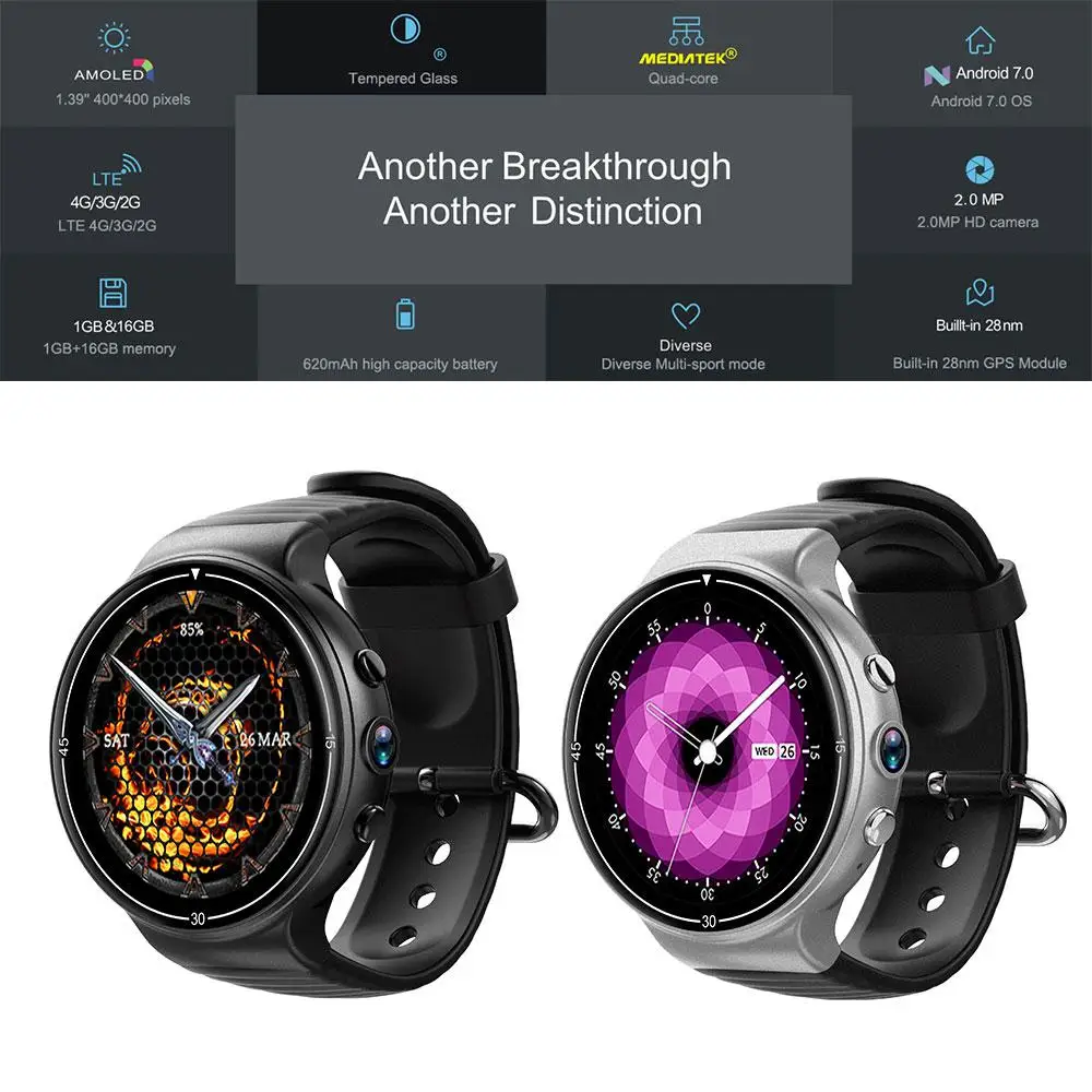 Смарт часы 1 39 &quot400*400 AMOLED экран дисплея 4 г gps Wi-Fi Bluetooth умные сердечного ритма
