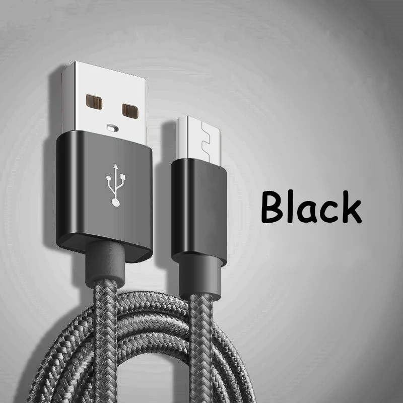 Черный Micro USB кабель 2A Быстрая зарядка USB кабель передачи данных телефона для samsung Galaxy S2 S3 S4 S6 S7 край samsung J2 J3 J5 J7 кабели - Цвет: Черный