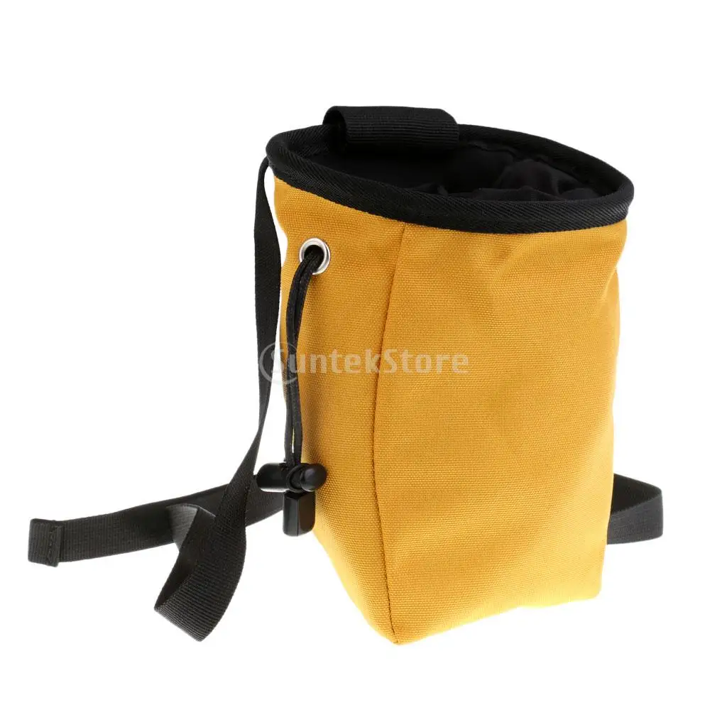 Yellow Открытый мешочек с магнезией для скалолазания Тяжелая атлетика гимнастический тренажерный зал с задней молнией и шнурком закрытия и пояса - Цвет: Yellow