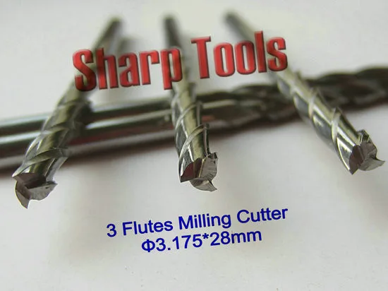 3 спиральные флейты карбида вольфрама Концевая фреза инструменты CNC древесины