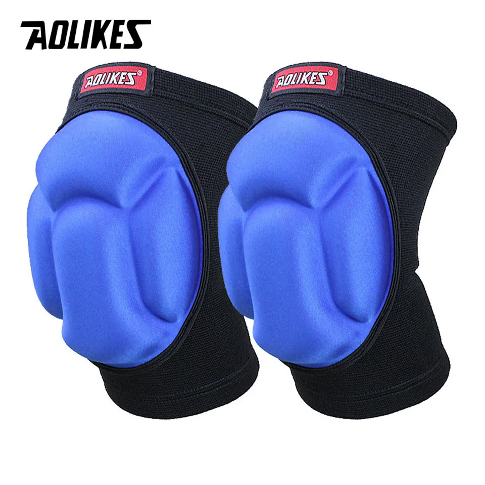 A 2 Blue AOLIKES 1 пара уплотненные наколенники для футбола, волейбола, экстремальных видов спорта, наколенники, поддержка, защита для велоспорта, защитные наколенники - Цвет: A 2 Blue