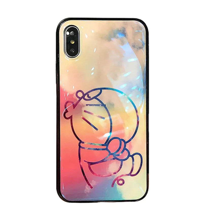 Doraemon узорчатый чехол для iPhone 6 6s 7 8 Plus Мягкий защитный X XS MAX XR TPU милые панели