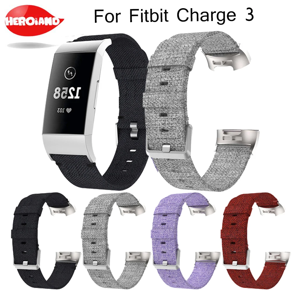 

Цветной ремешок для Fitbit Charge 3, умный браслет, ремешок для часов, Холщовый нейлоновый сменный мужской и женский умный Браслет для зарядного ус...