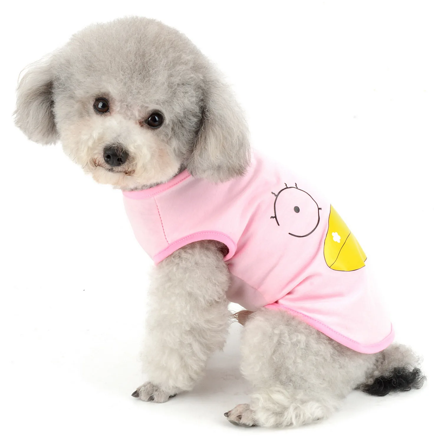 Милая хлопковая футболка для питомцев с принтом Большой месяц без рукавов