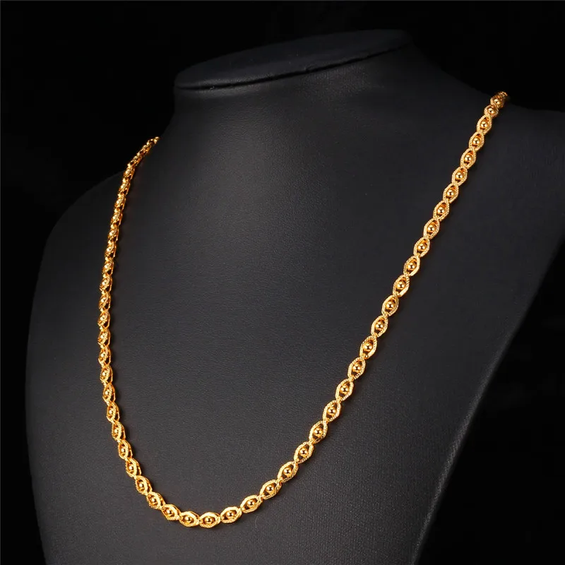 U7 Мужской Птичий Глаз Цепочки На Шею Золото/Розовое Золото/Серебро Цвет Цепь