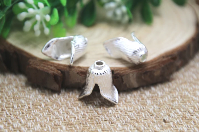 

10pcs Bead caps antique silver tone tiny bead caps 15x15mm hole size 2mm