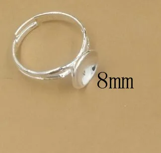 8mm 20 шт./лот 8/10 мм кольцевые Настройки Кабошон базы пустая рамка лоток подходит Кабошон-Камея DIY Кольца Выводы - Цвет: 8mm
