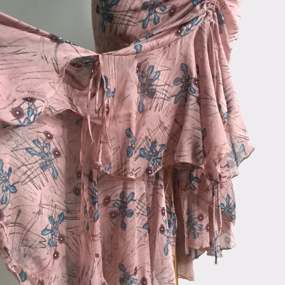 Женское асимметричное платье с цветочным принтом элегантное вечернее пляжное на