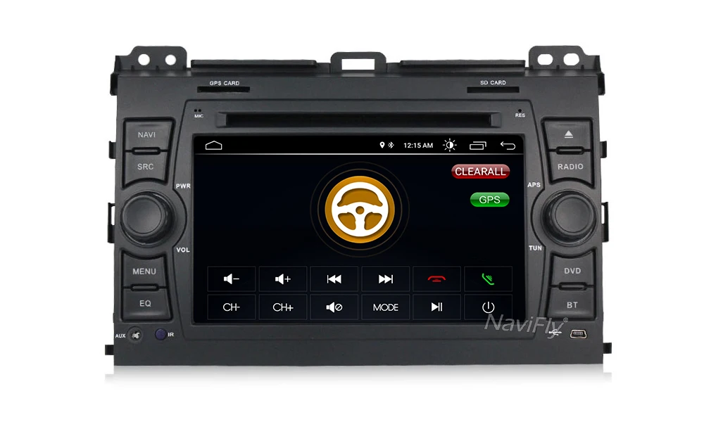 Navifly Android 8,1 четырехъядерный 2Din автомобильный DVD gps плеер для Toyota Prado 120 Land Cruiser 2002-2009 автомобильный навигационный радио FM BT