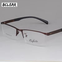 bclear 2018 new arrival fashion glasses frame men eyeglasses frame vintage half rim clear lens glasses optical spectacle frame