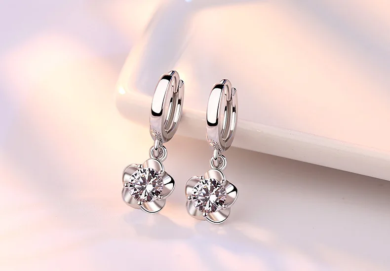 Женские серьги гвоздики из серебра 100% пробы|earring female|earrings wholesalewholesale earrings |