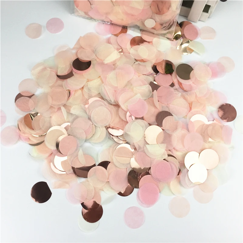 

1inch 30g/bag Blush Champagne & Rose Gold Tissue Paper Confetti Circles Mix Wedding Marriage Birthday Party Table Decorations