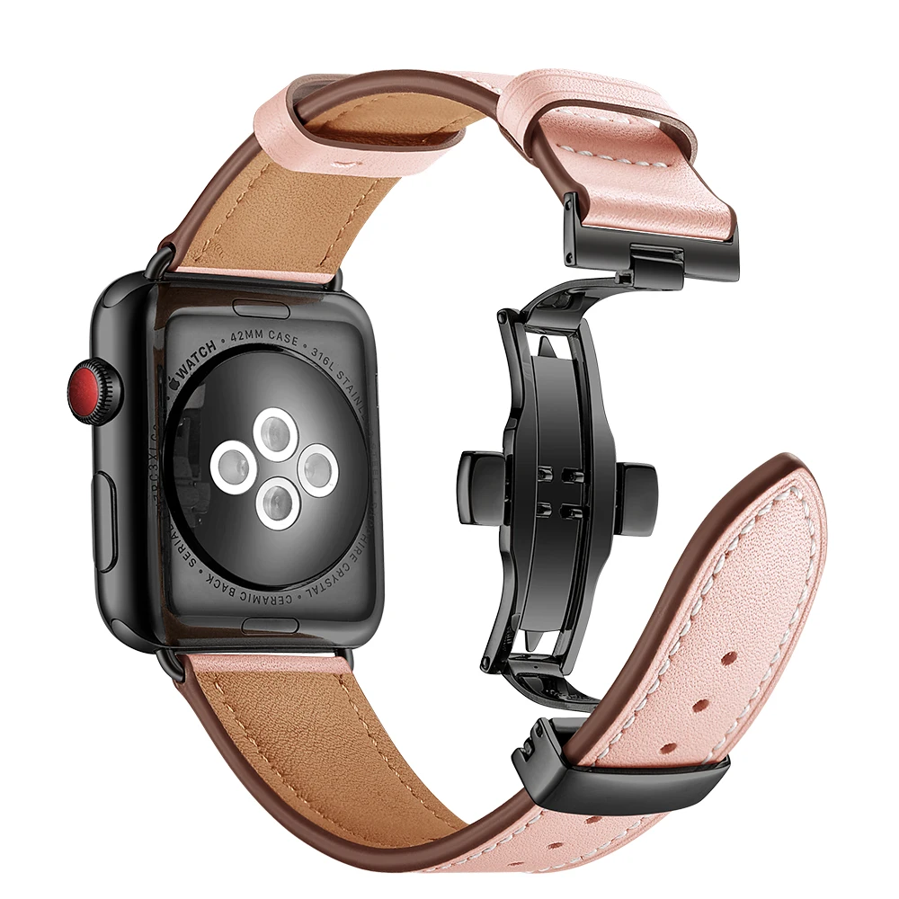 38 мм 42 ремешок для часов Apple Watch iWatch серии 1 2 3 из нержавеющей стали с пряжкой