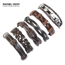 RACHEL VICHY 6 шт./компл. винтажный Многослойный кожаный браслет
