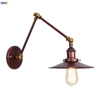 iwhd industrial adjustable long swing arm wall lamp vintage edison style home wall lighting wandlampen lamparas de pared