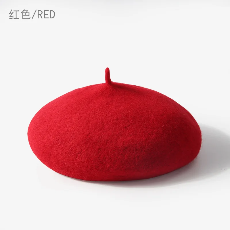 Детский берет Зимний милый черный красный шерстяной шапка Кепка береты для