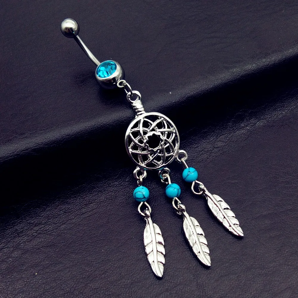 1 шт./лот брелок снов Австрия Хрустальный пирсинг пупка из хирургической стали