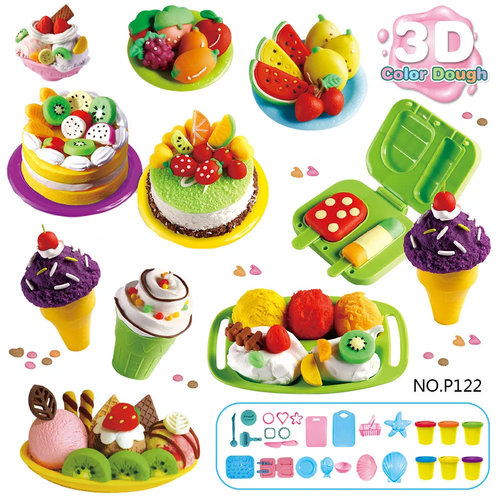 Набор для игры в тесто форма мороженого торта мягкий глиняный пластилин Детская