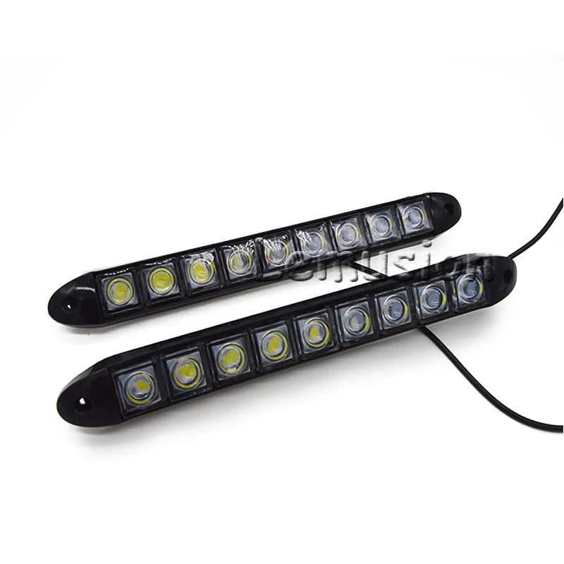LENTAI 1 комплект Автомобильные дневные ходовые огни 12V 9 светодиодный LED DRL лампы для