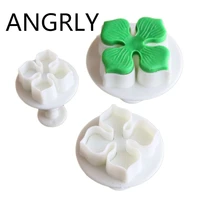 angrly 3pcsset home diy bakeware flower plunger cutter molds embossed stamp for fondant cake cookie silicone soap mold candy