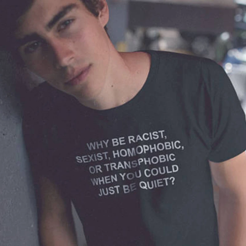 Женская футболка с надписью Why Be racist летняя повседневная гомофобным