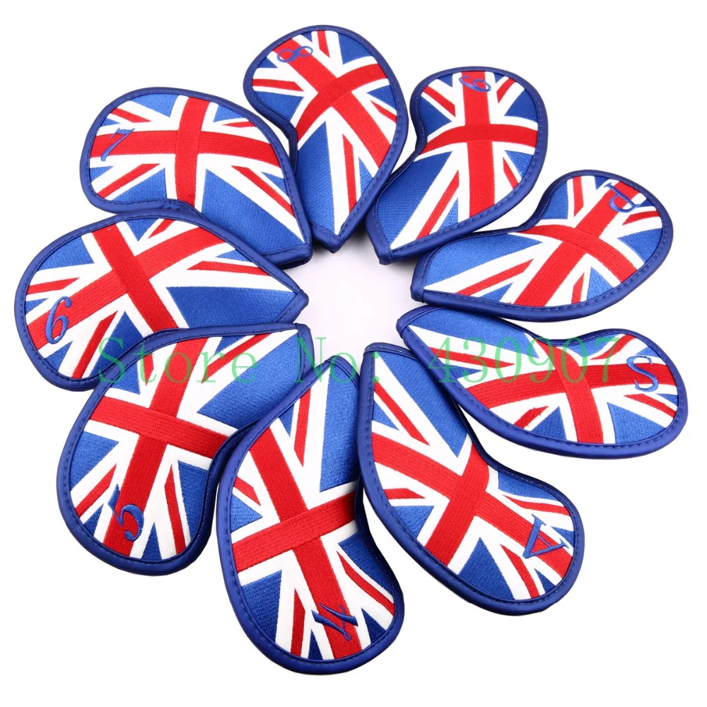 9 шт./компл. флаг Великобритании кристалл искусственная кожа для гольфа железная