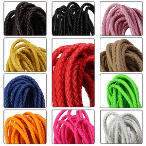 5 млот, 11 цветов, диаметр 6 мм, круглый плетеный шнур из искусственной кожи, веревка, нить, ожерелье, браслет для сделай сам, ювелирный материал, фурнитура F2023