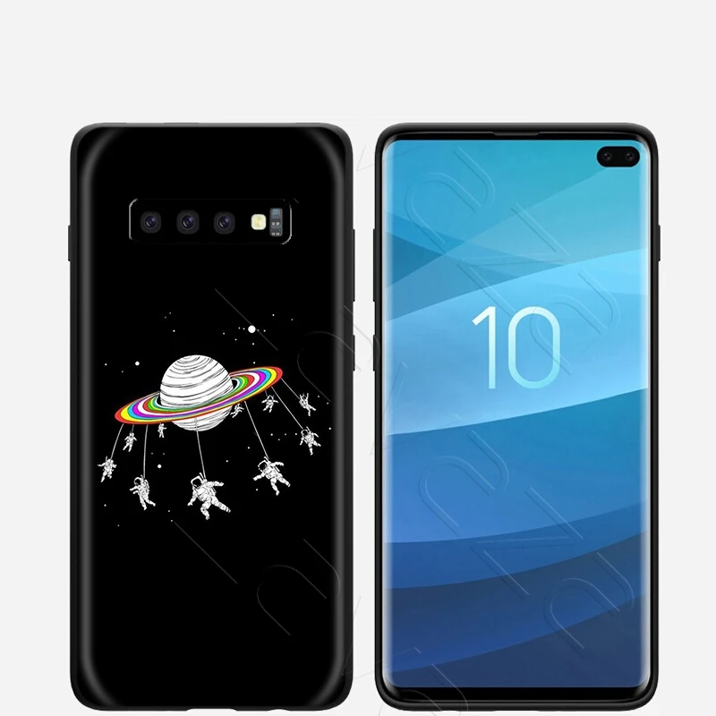 Lavaza Black White Moon Stars Space Astronaut Case for Samsung Galaxy Note 10 Plus A10 A30 A40 A50 A70 A20 A20S A10S A30S A50S |