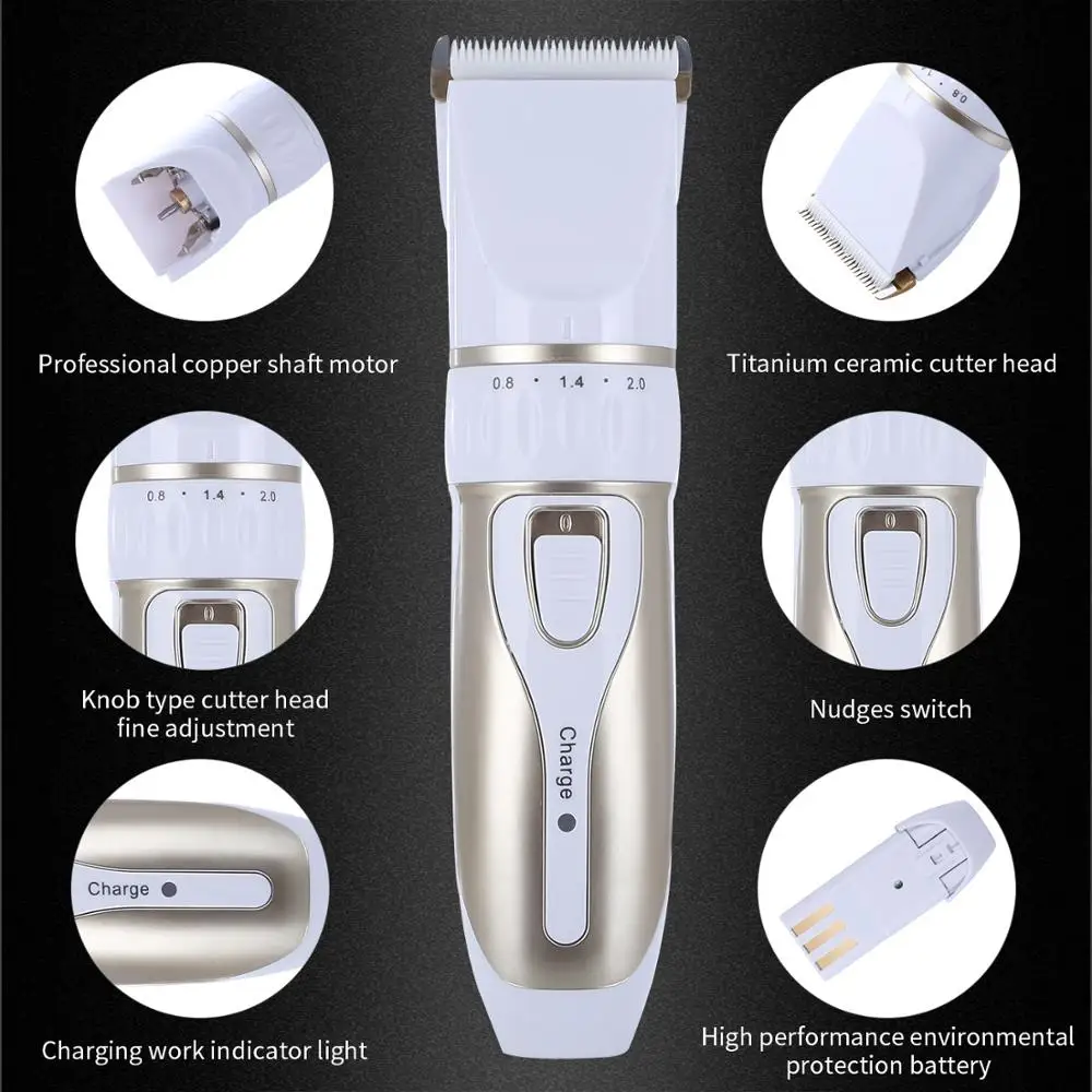 Профессиональная Бесшумная электрическая машинка для стрижки волос триммер с