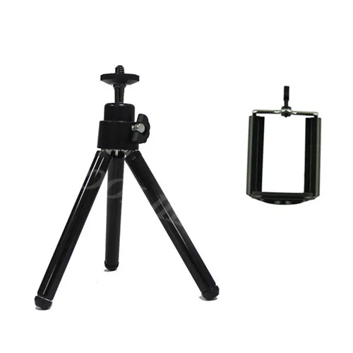 black and clip COOLJIER гибкий мини-штатив с пультом дистанционного управления для iPhone легкий мини-штатив для камеры вращающийся монопод с зажимом для телефона - Цвет: black and clip