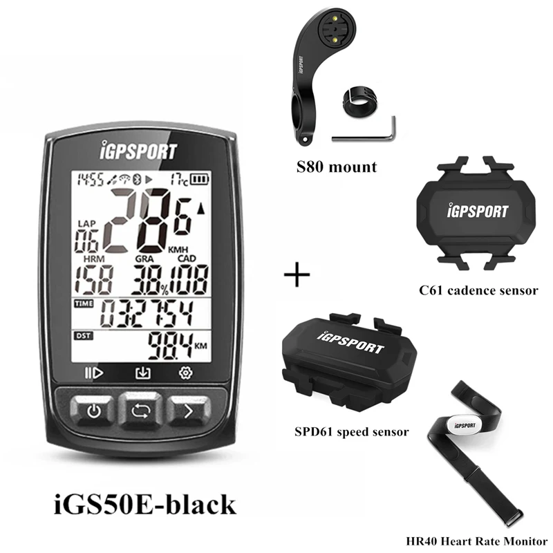 I gps-порт IGS50E компьютер gps Велоспорт Bluetooth 4,0 ANT+ велосипед беспроводной компьютер цифровой спидометр подсветка IPX7 водонепроницаемый - Цвет: 15