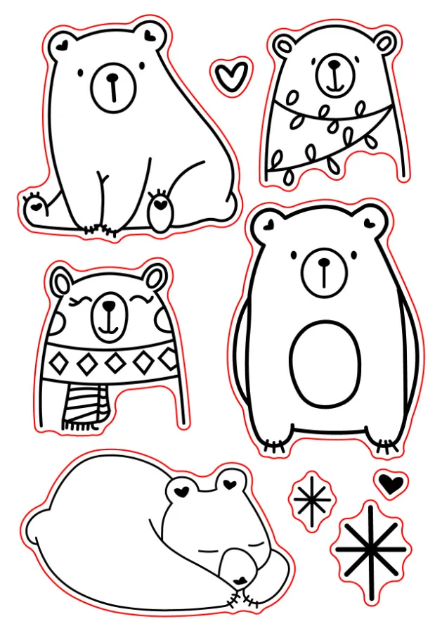 Мишка/прозрачные штампы для скрапбукинга DIY/изготовление карт/рождественские