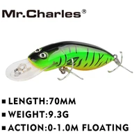 mr charles mr39s lure 70mm9 3g high quality minnow hard bait 0 1 0m floating 3d eyes fishing tackle