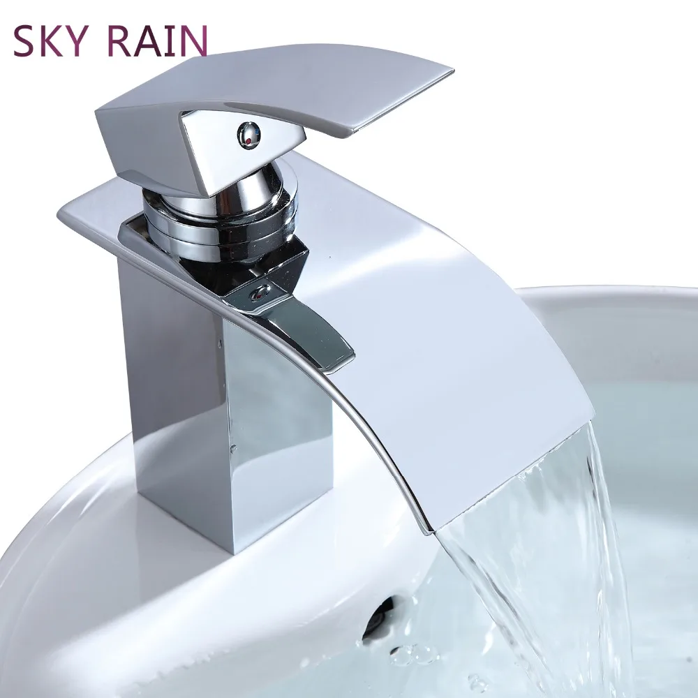 Смеситель для кухонной мойки SKY RAIN латунный кран Водопад хромированный
