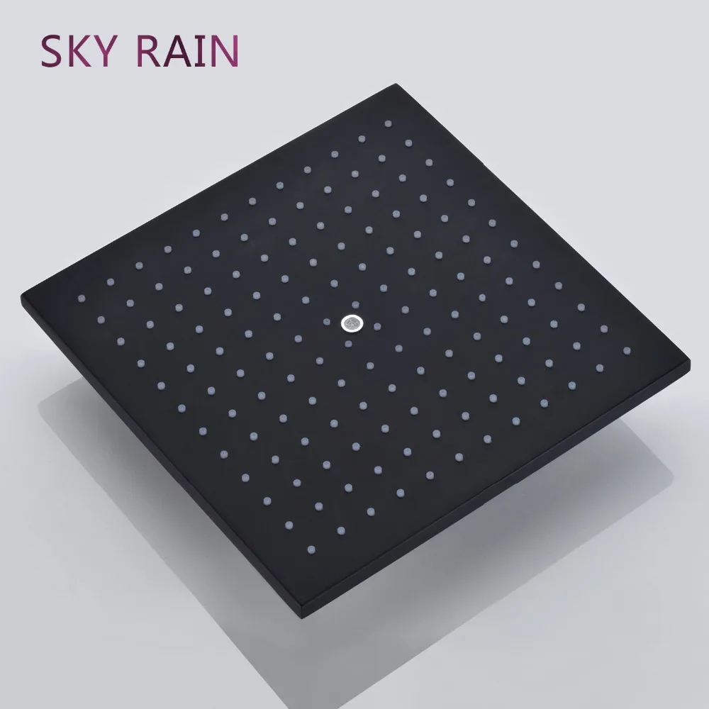 Матовый черный термостатический кнопочный смеситель SKY RAIN 10 дюймов Набор насадок