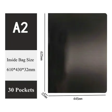 30 Pockets A2 бумажный Органайзер буклет Мульти Карманный мешок для документов рисунки картины дисплей книга - Цвет: 30 Pockets