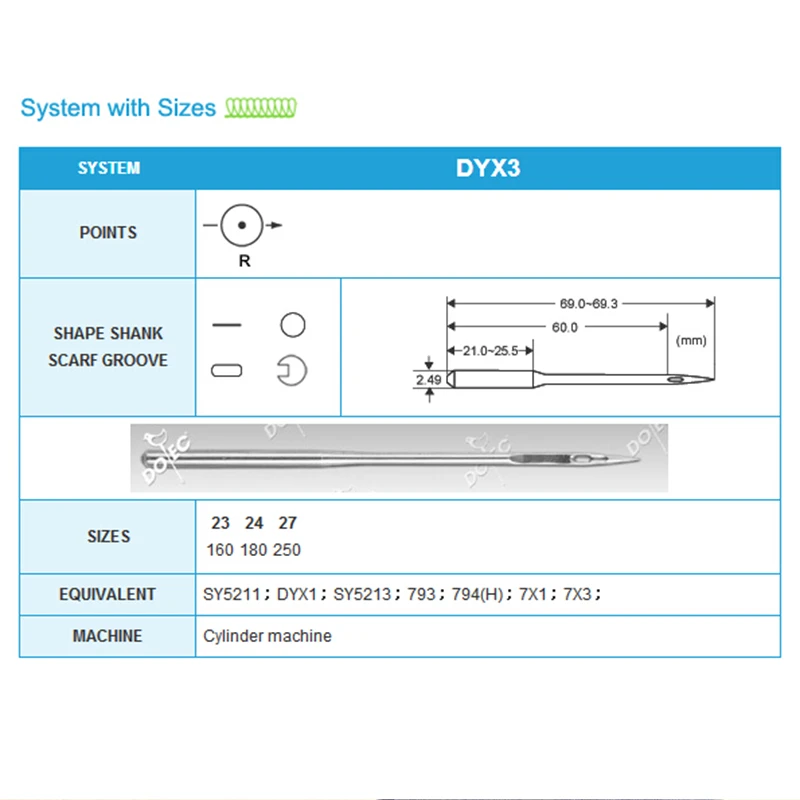 10 шт. игл/лот dotec DYX3 SY5211 DYX1 SY5213 иглы для шитья кожи всех фирменных цилиндрических