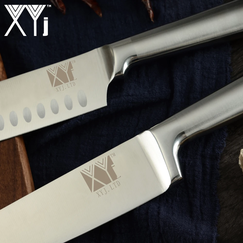 XYj 8 шт. набор ножей из нержавеющей стали 13 ''Магнитная подставка для ножей шеф-повара нарезки хлеба кости сантоку ножи для чистки овощей и фруктов инструмент для приготовления пищи