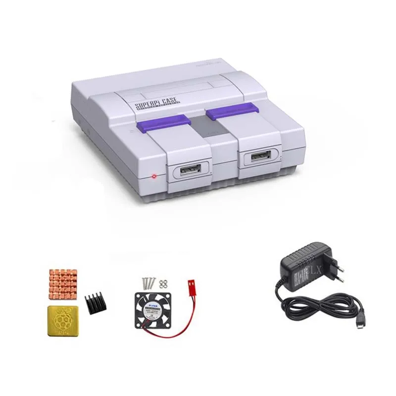Retroflag SUPERPi Чехол-U NESPi чехол+ Raspberry Pi 3 Model B/B+ Наборы+ 5V 3A Мощность адаптер+ теплоотвод+ вентилятор+ HDMI для RPP 3B/3B