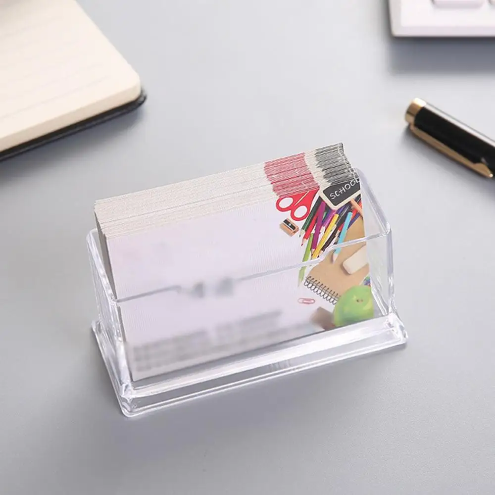 

Clear Desk Shelf Storage Display Stand Acrylic Plastic Transparent Desktop Business Card Holder