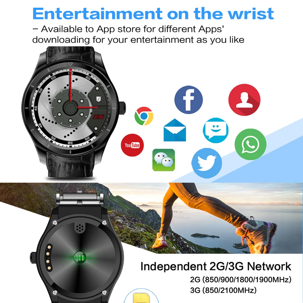 Q3 1,39 дюймов Amoled экран Смарт-часы Android 3g gps wifi Bluetooth монитор сердечного ритма умные часы мужские с кожаным ремешком