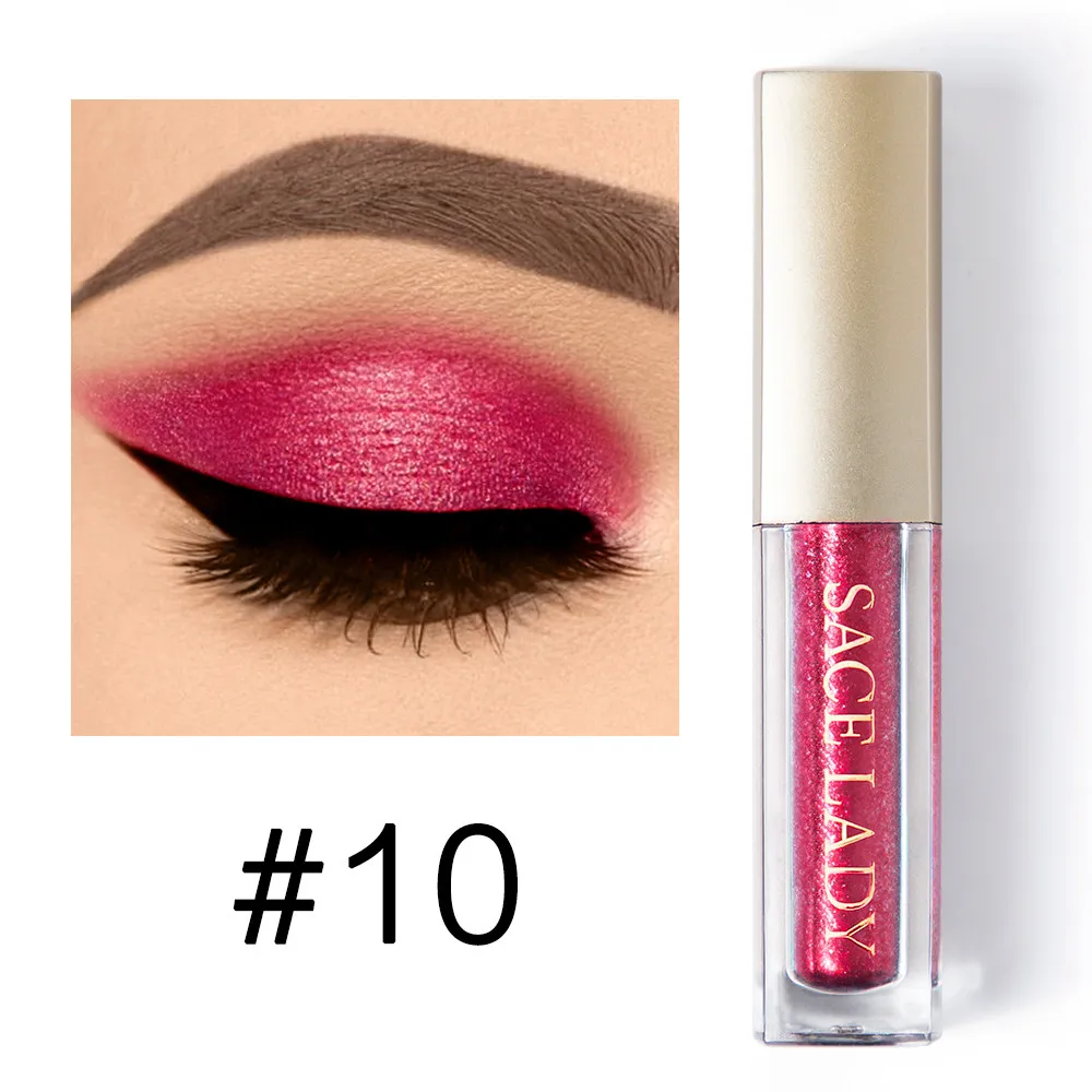 Colors 10 SACE LADY блестящие тени для макияжа, жидкие мерцающие тени для век, металлический осветитель, светящийся набор, макияж, хайлайтер, крем, косметика - Цвет: Colors 10