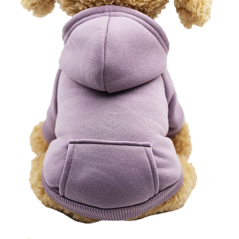 light purple Для собак Толстовка с капюшоном Домашние животные теплая одежда пальто для собак Куртки хлопковая одежда для собак Комбинезоны для щенков костюм для собак Одежда для кошек костюмы для домашних животных - Цвет: light purple