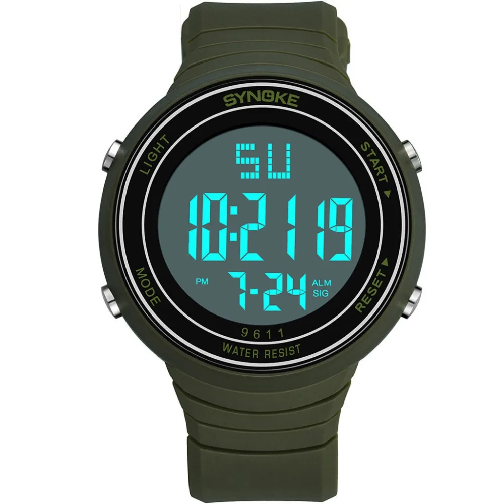 Erkek Saat роскошные мужские спортивные часы водонепроницаемые светодиодные