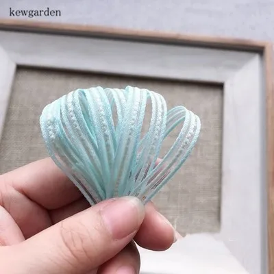 Светло-голубой Kewgarden 6 мм 1/" ленты из органзы в горошек ручной работы с бантом Пряжа Ленты DIY ленты Riband аксессуары для одежды 10 м/лот - Цвет: Светло-голубой