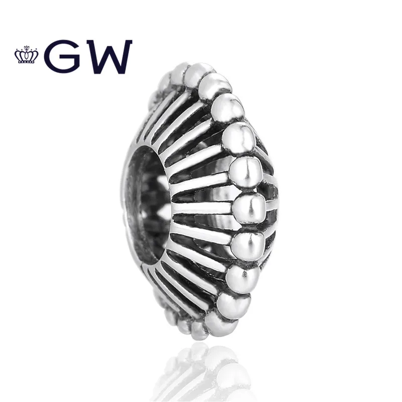 Полые бусины из серебра 925 пробы с космическим стопором подвески для европейских