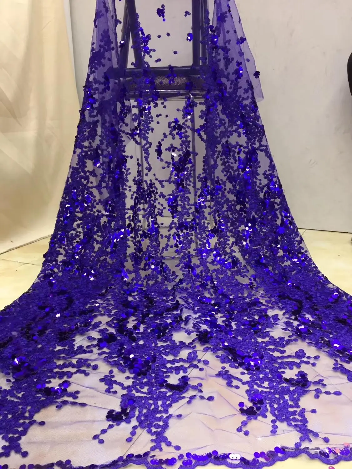 

High Quality African Lace Fabrics Onion Color Nice French Net Embroidery Sequins Tulle Lace Fabric For Nigerian Party Dress X7
