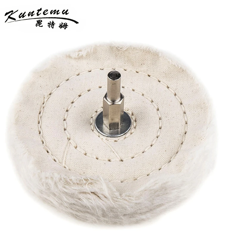 

10PCS Cotton Polishing Wheel 4"*40 Buffing Wheel With Shank For Jewelry Wood Metal Buffing