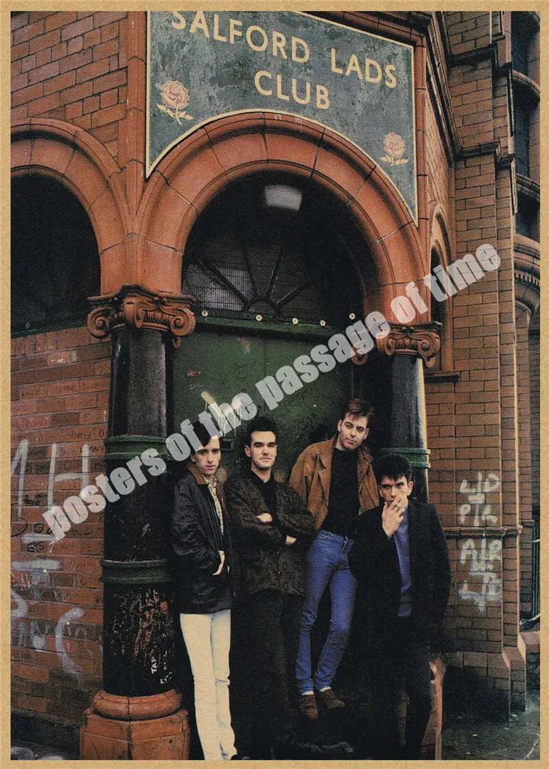Ностальгический рок The Smiths с фото группы старая бумага плакат армейский вентилятор гостиная художественные изделия для стен стикер бар дизайн - Цвет: Сливовый