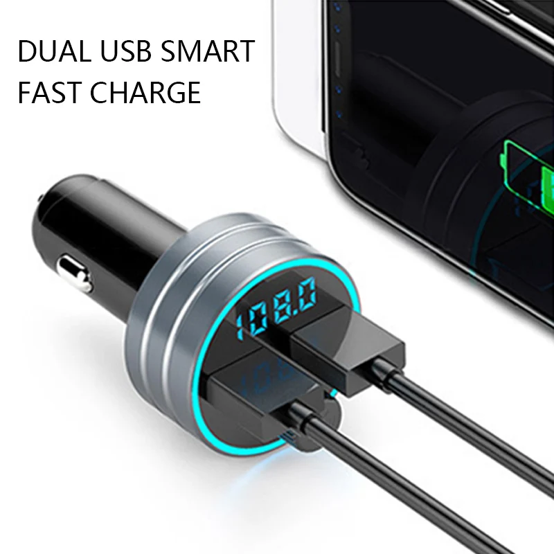 12V QC3.0 Car Chargers Cigarette Lighter Charger MP3 Player FM Transmitter Bluetooth 5.0 Music Hand Free Phone Call | Автомобили и